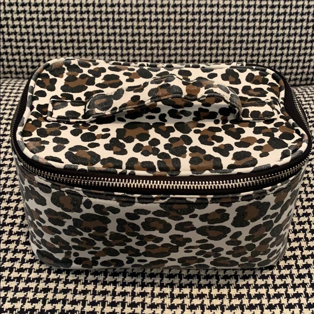 Leopard Print Makeup Train Case + Brush Case - image 2